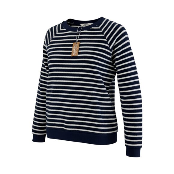 ATELIER BARN - NAVY SWEATER - 60% ANGORA - NAVY/CREME - MADE IN FRANCE - XS -NWT - Picture 2 of 5